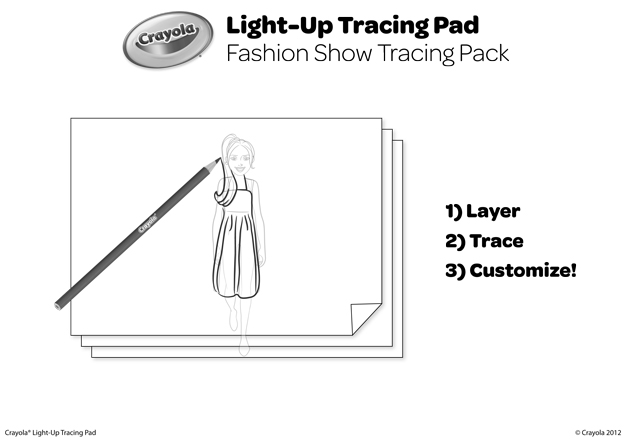 Fashion Show Tracing Pack Coloring Page | crayola.com
